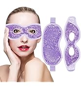 Permotary 2PCS Ice Gel Eye Mask Hot Cold Therapy Cooling Gel Beads Eye Mask,Reusable Hot Cold Com...