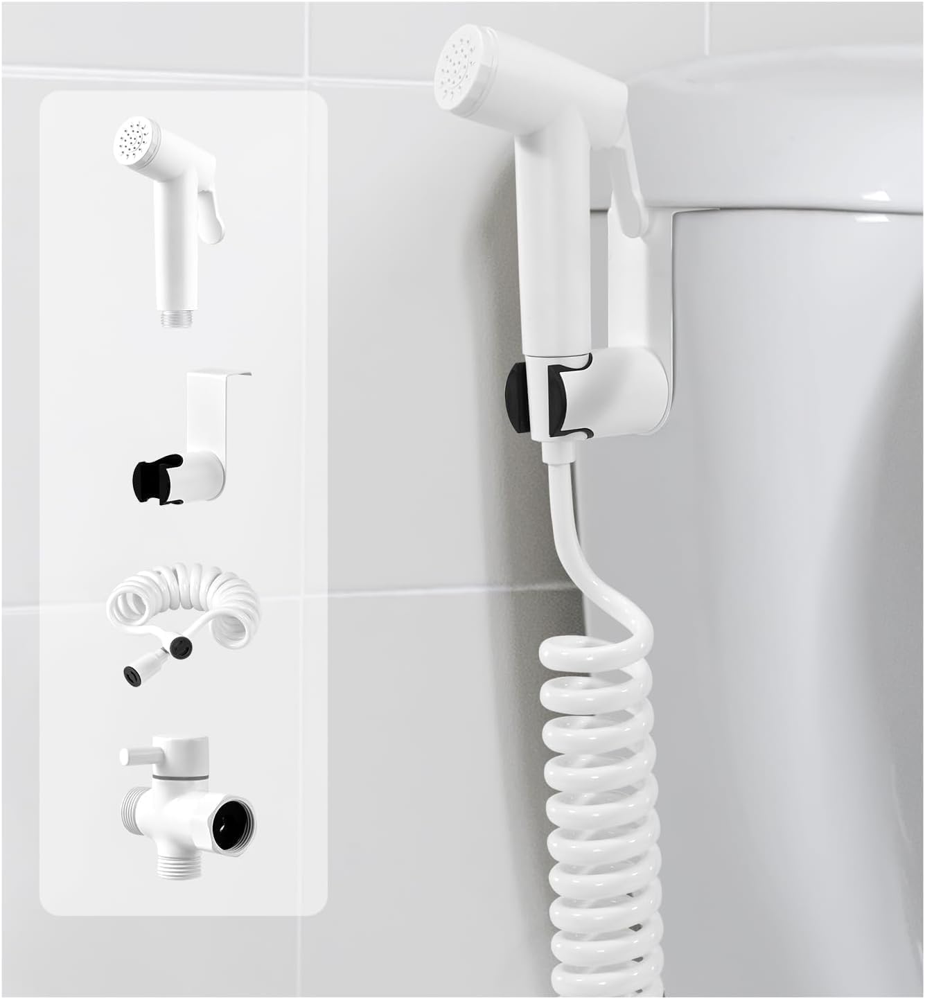 Photo 1 of *MINOR DAMAGE - USED*
Handheld Bidet Sprayer Kit for Toilet, for Feminine Wash, Bidet Faucet Cloth Diaper, Baby Wash, Pet Wash or Toilet Cleaning, with Spring Type Bidet Hose (White)