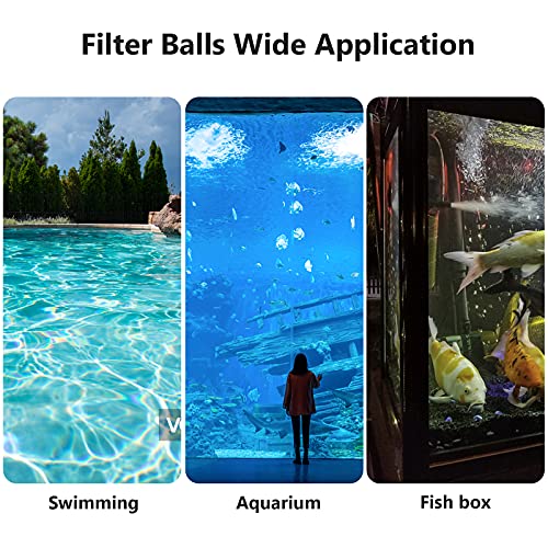VAZILLIO 1500 g Pool Filter Balls Equivalent to 55 kg Sand Filter, Reusable Pool Filter Ball, Suitable for Various Swimming Pool Filter Systems