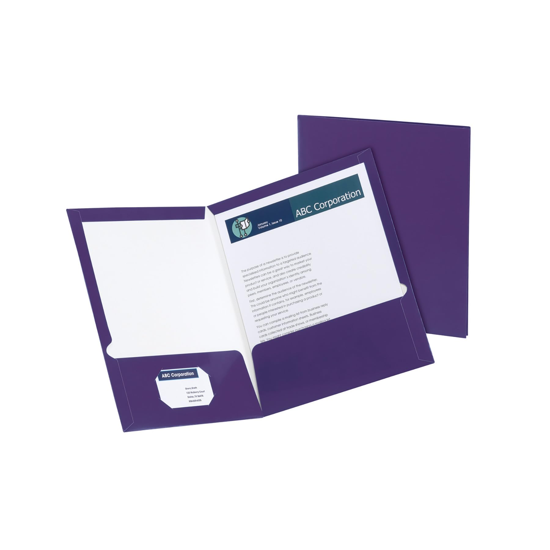Oxford Laminated Twin-Pocket Folders, Letter Size, Purple, Holds 100 Sheets, Box of 25 (51726EE)