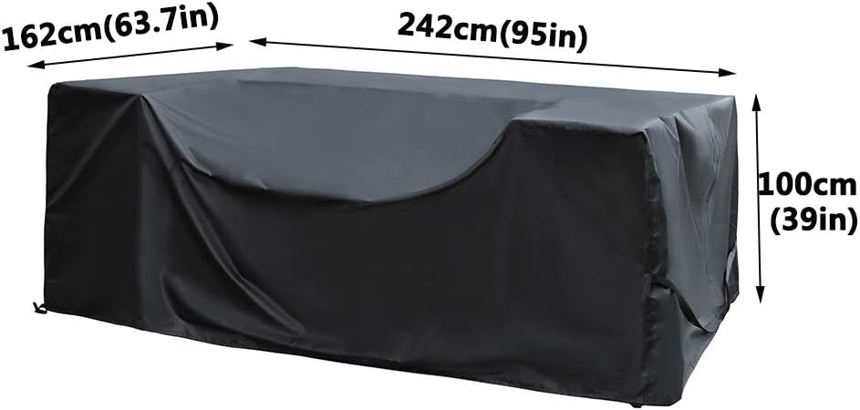 SIRUITON 242x162x100cm Garden Furniture Cover, Patio Garden Table Cover with Air Vent Waterproof, Windproof, Anti-UV - Image 3