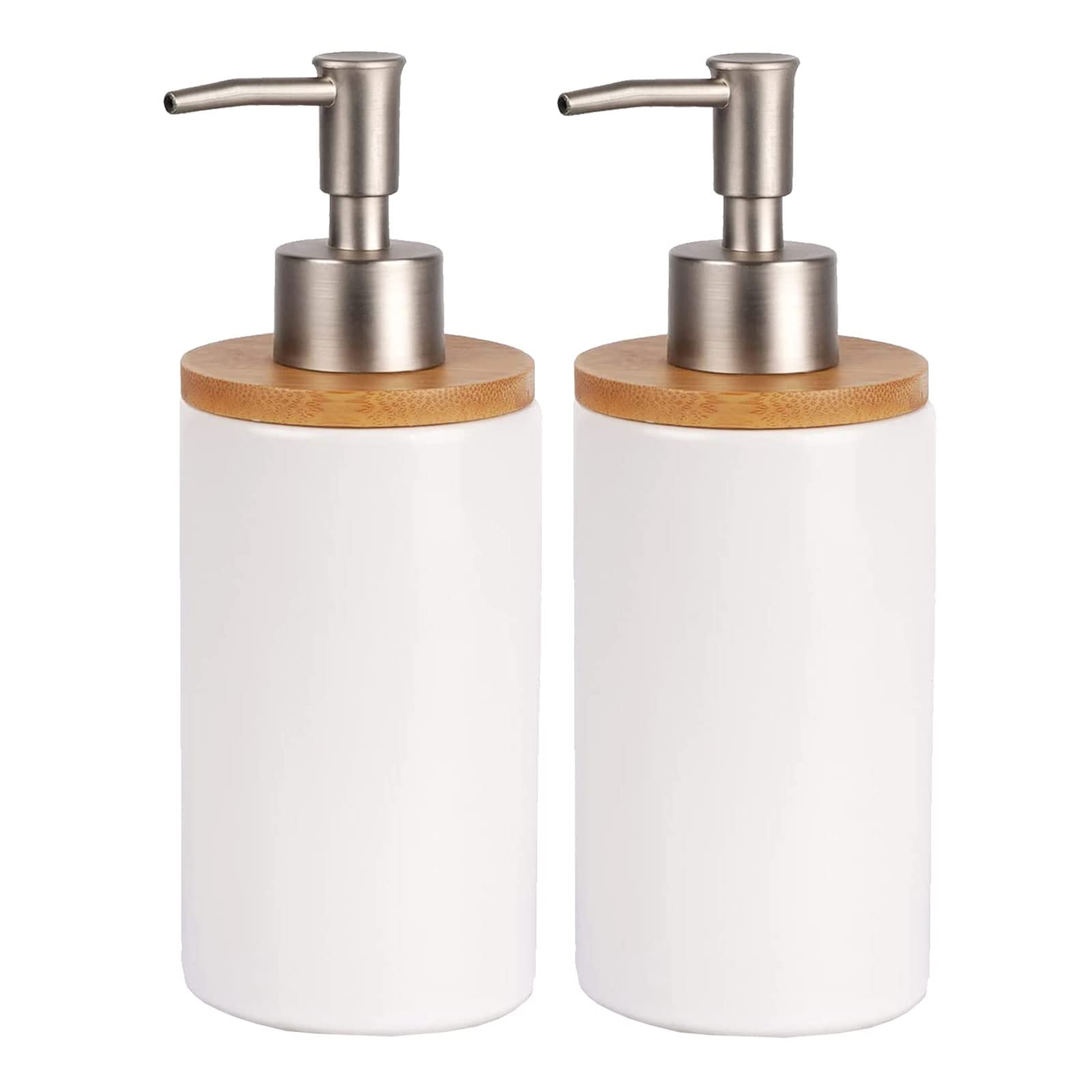 2 Pack Dish Soap Hand Soap, Ceramic Hand Soap Dispenser Set Kitchen 400ml Liquid Dispenser Bottle, Pump Jar Dispenser Refillable Hand Wash Dispenser For Bathroom, Countertop, Kitchen