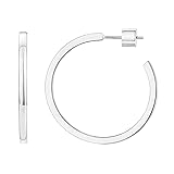 PAVOI 14K White Gold Plated Thin Square Edge Open