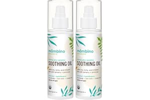Mambino Organics Soothing Baby Oil – Organic, Unscented Oil with Jojoba & Evening Primrose – Gentle for Hair & Dry, Irritated, Itchy Skin – Cruelty-Free Baby Oils for Baby & Kids, 2-Pack 5 fl oz