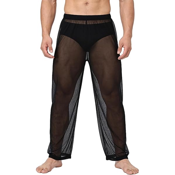 Amazon.com: MUEBAIRES Men's See Through Pajamas Pants Mesh
