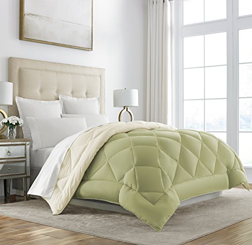 UPC 080119077339, Sleep Restoration Goose Down Alternative Comforter - Reversible - All Season Hotel Quality Luxury Hypoallergenic Comforter -King/Cal King - Sage/Ivory