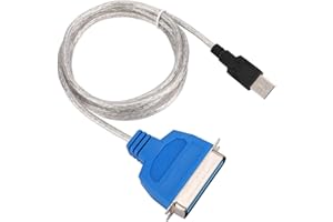 1pcs Wezxrauo USB to Parallel Printer Cable Adapter 1.5m - High Speed 12Mbps IEEE 1284 Compatible with Windows/Mac/Linux Syst
