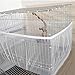 Keersi Bird Cage Cover Seed Catcher Guard, Universal Nylon Mesh Net Skirt for Parrot Budgie Parakeet Cockatiel Conure Lovebird Finch Canary Macaw African Grey Cockatoo Amazon Birdcage Toy (L, White)thumb 4