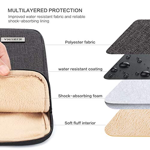 KIZUNA 10 Inch Laptop Sleeve Computer Case Tablet Pouch Bag for 9.7" 10.5" 11" iPad Pro/10.5" iPad Air/10 Microsoft Surface Go/10.5" Samsung Galaxy Tab/10.8" Huawei MediaPad M5 Pro,Dark Grey