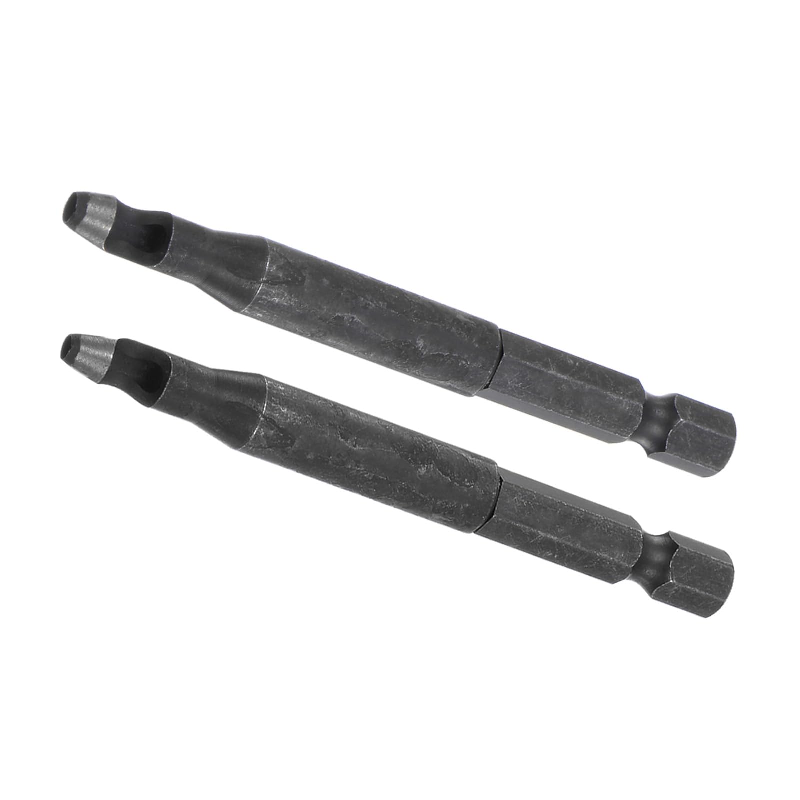 Kozelo 2pcs Leather Hole Punch Tool - [2/3mm x 1/4" Shank] Extension Hex Shank Drill Bit High-Carbon Steel Rotary Hollow Puncher for Fabric Leathercraft Belts Use, 146mm Length