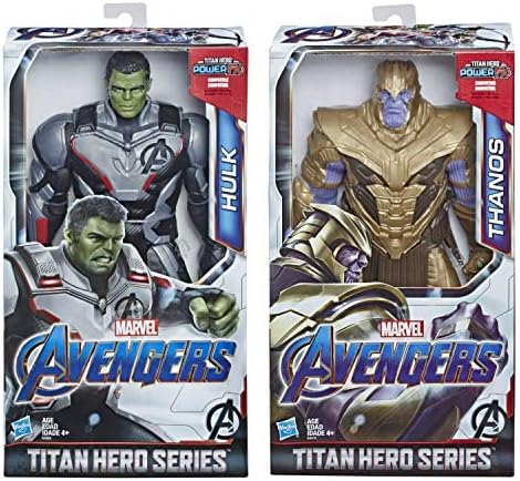 Avengers Endgame 12" Big Titan Figure Pack Thanos & The Hulk Hero Power FX Set