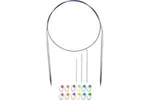 BSHOOKER Circular Knitting Needles 32inches/80cm,Size US 7.0(4.5mm) Stainless Steel Round Knitting Needles for Handmade Knitting DIY