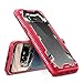 Zizo Proton 2.0 Series Compatible with Samsung Galaxy S8 Plus Case Military Grade Drop Tested with Tempered Glass Screen Protector RED Clear