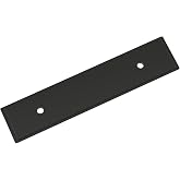 Amerock Maymont 3" Matte Black Backplate | Decorative zinc cabinet hardware backplate designed to complement knobs and pulls while protecting cabinet surfaces
