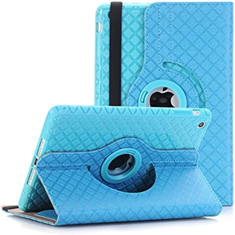 QBeau Apple Ipad Mini 1 2 3 Case Cover 360 Degree Rotating Stand PU Leather Protective Flip Folio Detachable Soft Silicone Rubber Cover for Apple Ipad Mini 1/2/3 with Card Slot,Blue