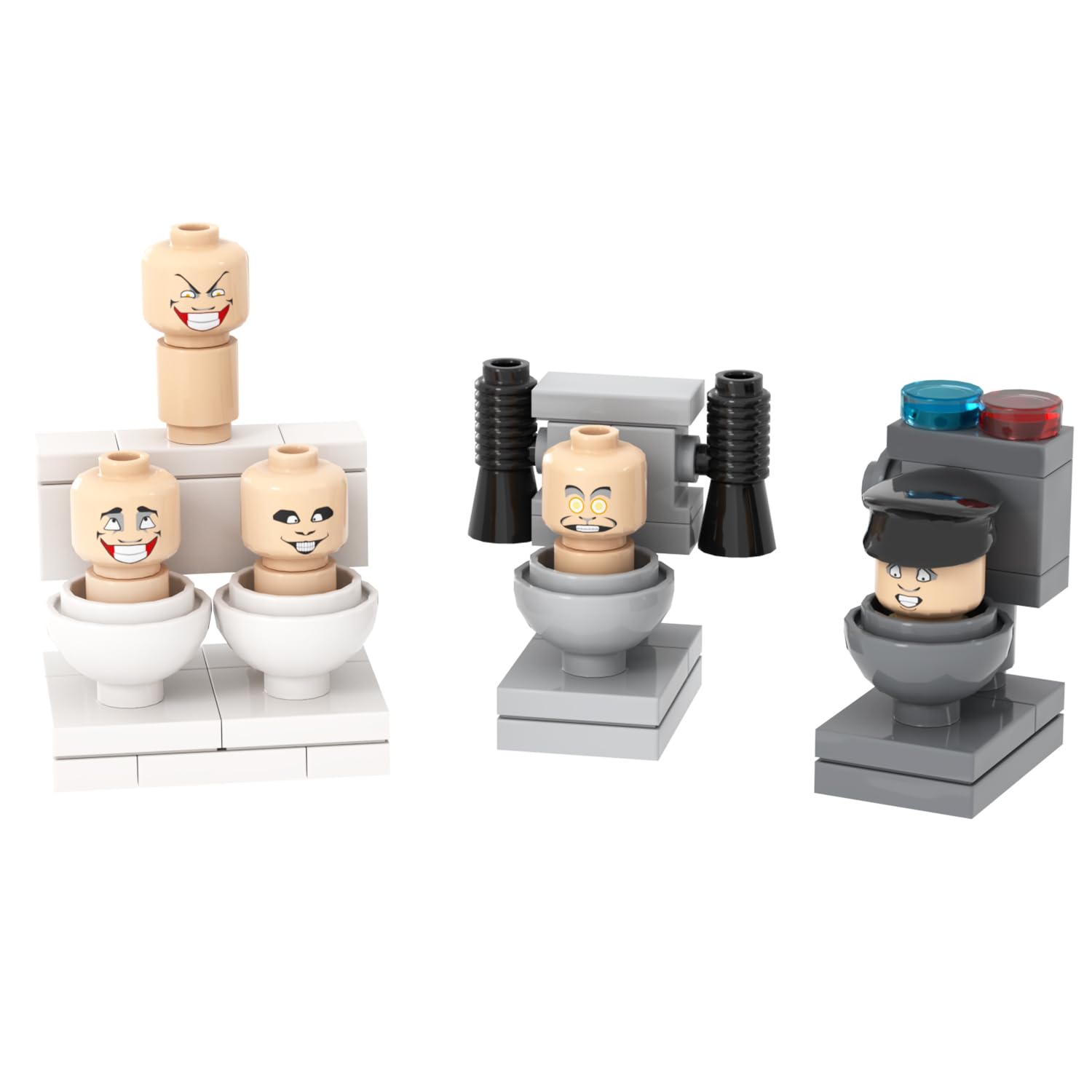 MOOXI-MOC Skibi Man Minifigs Building Set,Creative Cute Building Blocks Children Kits,Gifts for Kids(396pcs)