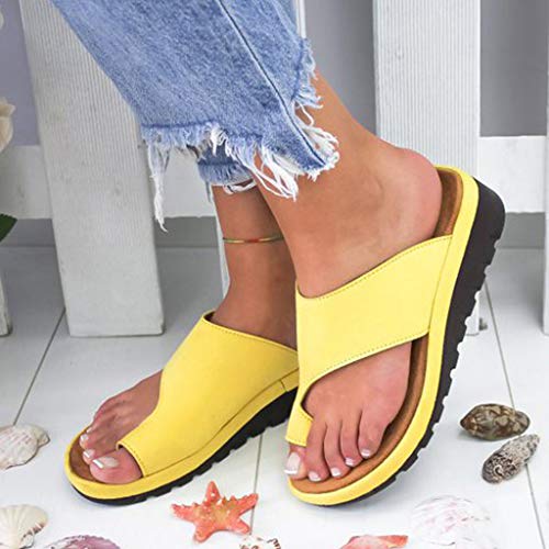 Dressin Women's Sandals 2019 New Women Comfy Platform Sandal Shoes Summer Beach Travel Shoes Fashion Sandal Ladies Shoes Yellow