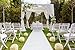 Wedding Aisle Runner White Scroll Print Indoor Outdoor 100 Foot Roll with Pull Cord