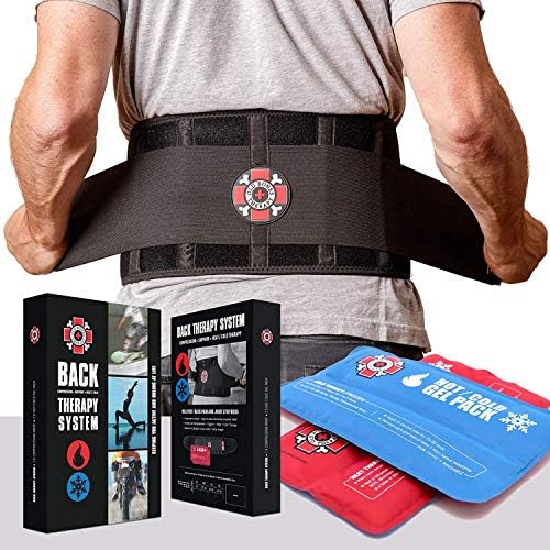 Old Bones Therapy Lower Back Brace with Adjustable Straps and Heat Ice