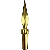 FRF FLAG Gold Square Copper Spear for Indoor Flag Pole Topper or Parade Flagpole Finial Topper, for 1-inch Diameter Flagpoles