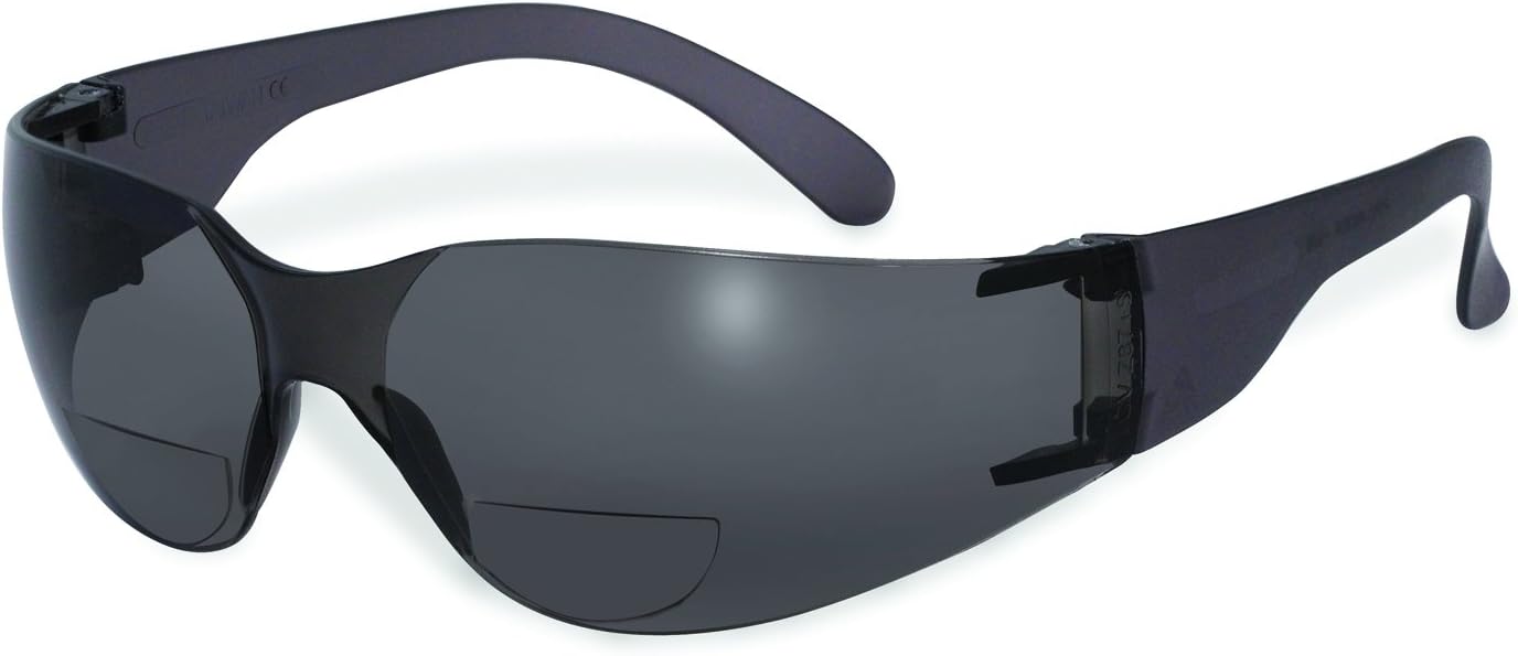SSP Eyewear - 13265 2.50 Bifocal Recyclable Safety Glasses with Smoked Lenses, PRO 2.50 SM 2.50 Bifocal-smoked