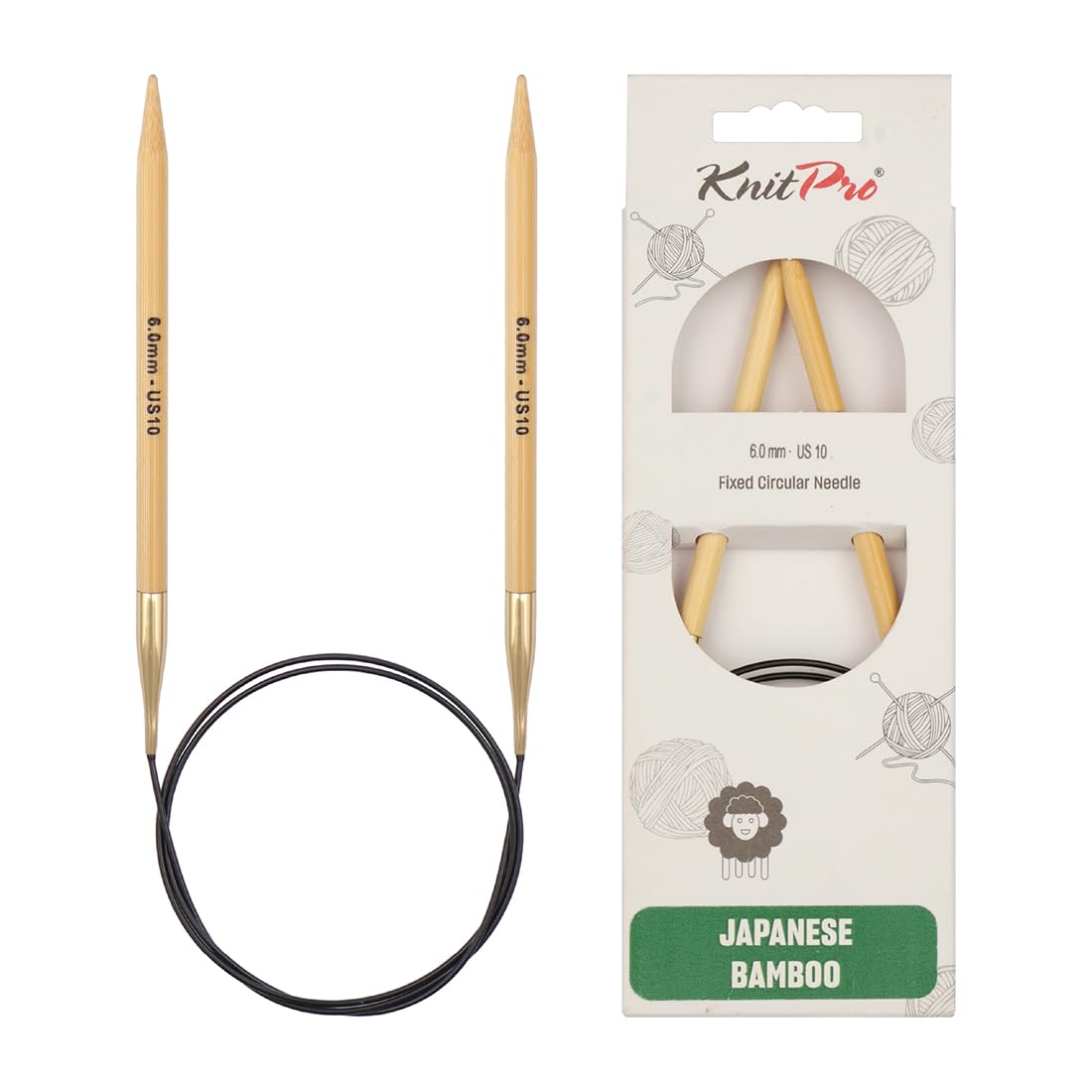 KnitPro Bamboo Fixed Circular Needles 32" (80cm) | 6.00mm