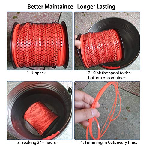 Anleolife 1-Pound Commercial Square .065-Inch-by-960-ft String Trimmer Line Donut,with Bonus Line Cutter, Orange - Thumbnail 7
