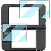 Kepuch 2 Pack Screen Protector Compatible for Nintendo 3DS XL Game Console - Tempered Glass + Soft Composite Film