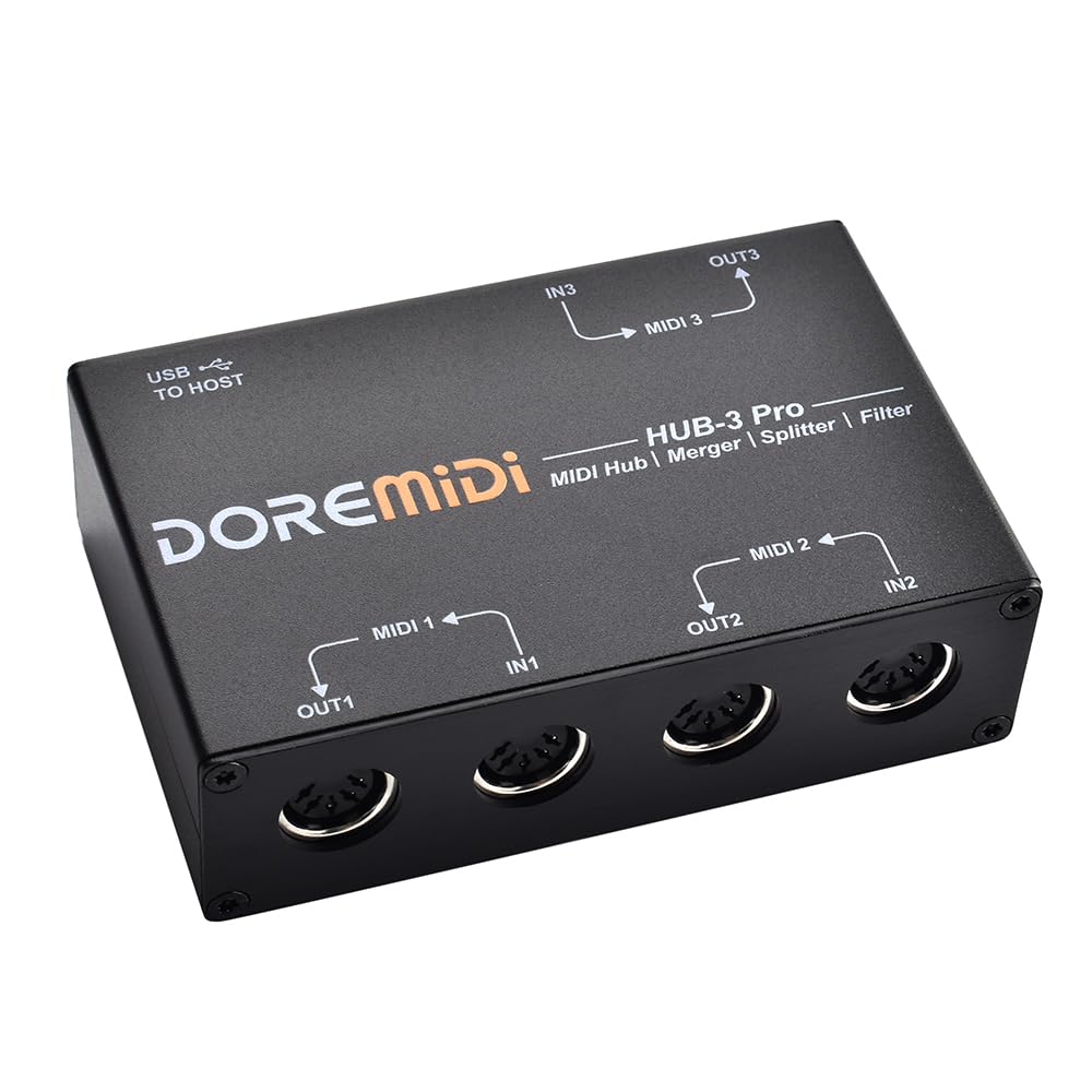 DOREMiDi MIDI HUB-3 Pro box Support MIDI Routing Filtering Merging Splitting (HUB-3 Pro)