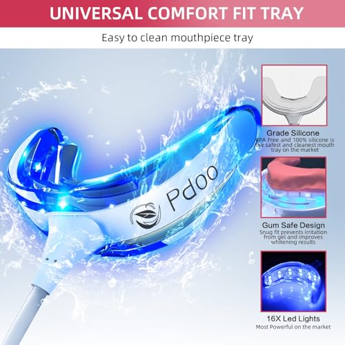 Teeth Whitening Kit - Wired LED Teeth Whitening Set with 5 x 3 ml PAP+ Gel - Direct USB Power Supply without Battery - Professional Teeth Bleaching at Home - More Effective than Whitening Strips