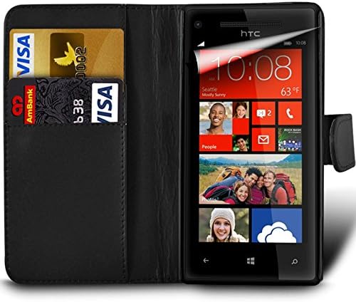 MobiBax For Huawei P Smart (2019) POT-LX1 Prime PU Leather Wallet Flip Skin Case Cover in BLACK with MINI Stylus Touch Screen Pen