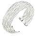 Sephla Silver Plated Weave Mesh Adjustable Cuff Bangle Bracelet For Women