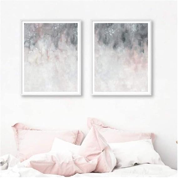 HHXX9 Pink Grey Wall Art Canvas Painting