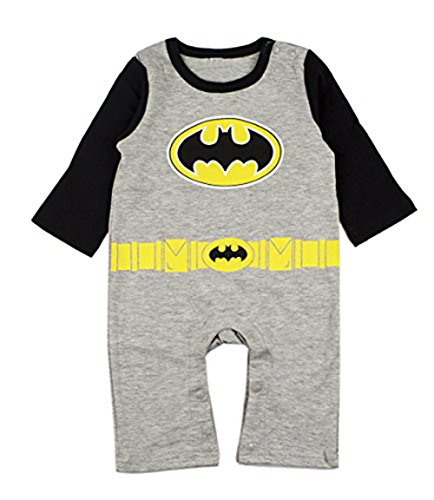 StylesILove Adorable Character Print Long Sleeved Costume Jumpsuit (90/12-18 Months, Batman)