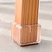 16PCS Transparent Square Chair Leg Wood Floor Protectors Silicone Furniture Chair Legs Caps Covers with Felt Pads fit 1-1/4 to 1-3/8 Inch (3.2-3.5cm)