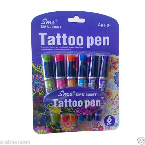 Buy Zap Impex® Tattoo Gel Pens With Tattoo Stencil Sticker 6