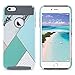 ULAK iPhone 6 Plus Case, Slim Dual Layer Protection Scratch Resistant Hard Back Cover TPU Bumper Case for Apple iPhone 6/6S Plus 5.5 inch-Mint Geometric Marble