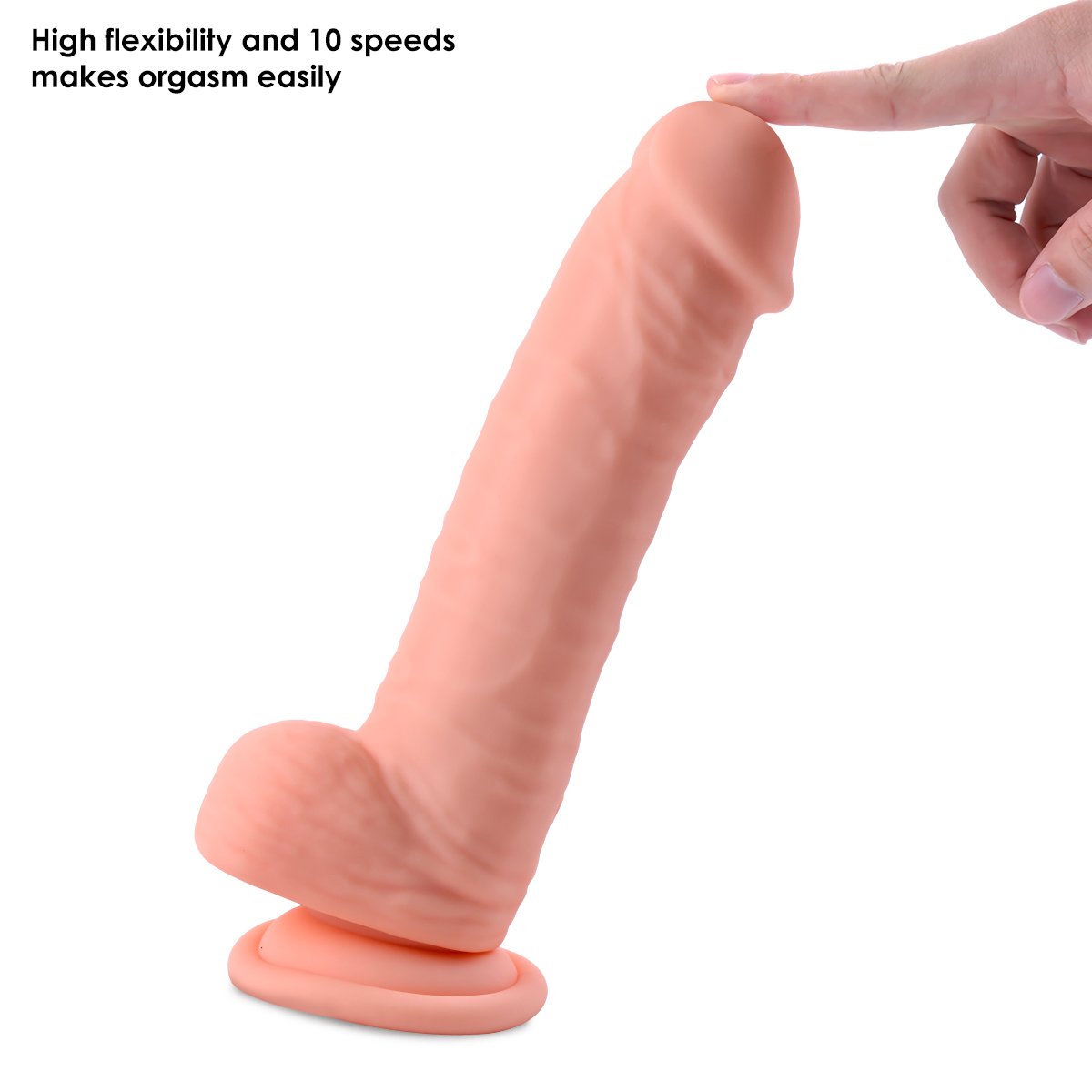 Silikon Dildo mit Saugnapf, Realistische Real Dong Vibrations Penis Nachbildung Dildos für Frauen, 6 kraftvollen Programmen