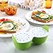 Egg Poacher, Cozzine Egg Cooker Silicone Egg Poaching Cups with Ring Standers, NonStick Boiled Egg Maker For Microwave or Stovetop Egg Cooking, BPA Free
