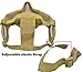 Jadedragon PJ Tactical Fast Helmet & Protect Ear Foldable Double Straps Half Face Mesh Mask & Goggle (Tan)