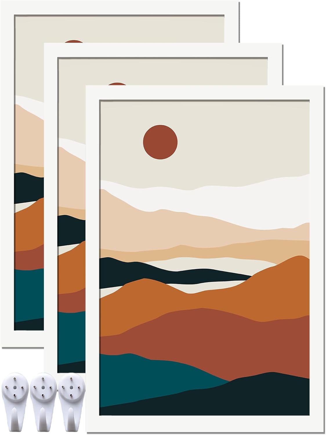 Photo Albums, Frames & Accessories - ijuerybai White 16x24 Picture Frame Set of 3, High Transparent Frame for 16 By 24 Photo Collage Canvas Poster Size Wall Mount and Tabletop Horizontally Vertically (White, 16 x 24 inches)