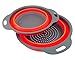 TedGem 2 Pack Collapsible Colanders Set, Food-Grade Silicone kitchen Strainer Space-Saver Folding Strainer Colander, Dishwasher Safe