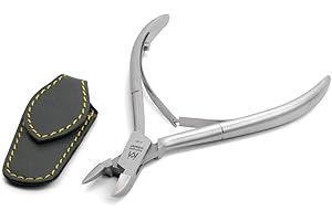 Heavy Duty Toenails Nippers in Leather Case – Professional Podiatry Pedicure Tools for Thick Nails Cutters, Ethically Made in Solingen Germany with FINOX Surgical Stainless Steel by GERMANIKURE - p122