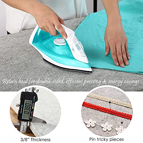 OHOCO Wool Pressing Mat for Quilting 15 x 54 XL Extra Large Felt Ironing Pad 3/8" Thick, 100