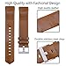 Henoda Replacement Bands Compatible with Fitbit Charge 2 Classic Genuine Leather Charge 2 Band Fitness Wristband for Women Men Small Large Bright Brow