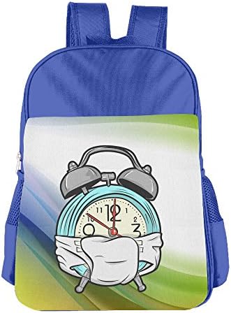 Ongshuquwe Small Alarm Clock Leisure Children Cute Cartoon Schoolbag RoyalBlue