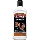 Weiman 3 in 1 Deep Leather Cleaner &amp; Conditioner Cream - Restores Leather Surfaces - Use on Leather Furniture, Car Seats, Shoes, Bags, Jackets, Saddles