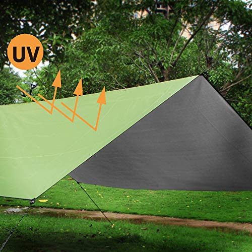 Suyi Portable Lightweight Camping Tent Tarp Shelter Mat Hammock Cover Sun Shade,Camping Equipment Essential Survival Gear,Stakes Include,with Carry Bag