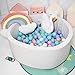 Wonder Space Deluxe Kids Round Ball Pit, Premium Handmade Kiddie Balls Pool, Soft Indoor Outdoor Nursery Baby Playpen, Ideal Gift Play Toy for Children Toddler Infant Boys and Girls (Off-White)