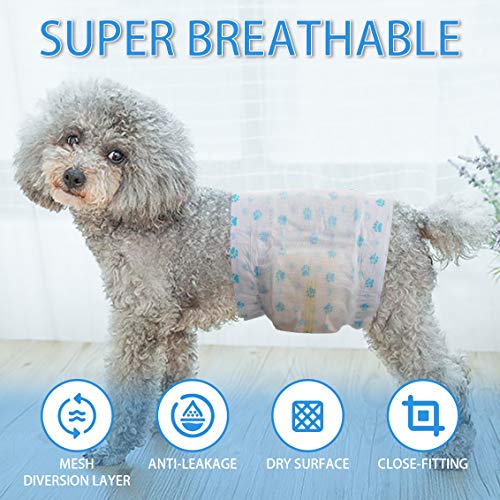 SHAREWIN PetGirl Disposable Dog Diapers for Male Dog Absorbent Wraps